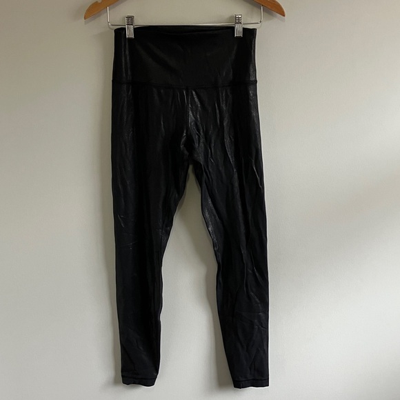 Lululemon align super high rise pants 28 shine black size 8 - Picture 3 of 10
